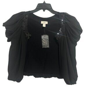 Ann Taylor Loft Black Sequin Shrug Jacket Women’s Size S